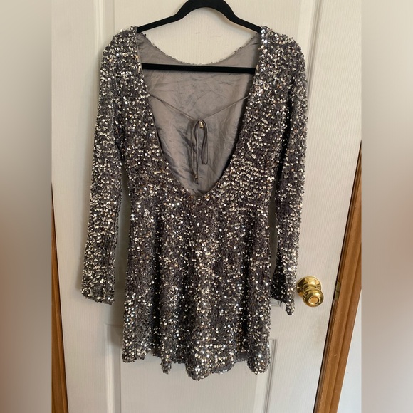 Princess Polly low back sequin silver dress - Picture 6 of 9